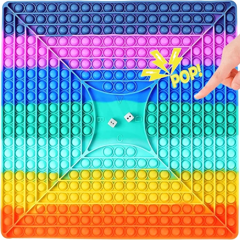 Large Pop It Game Board - Fidget Board Game - Big Popit Rainbow Chess Board Push